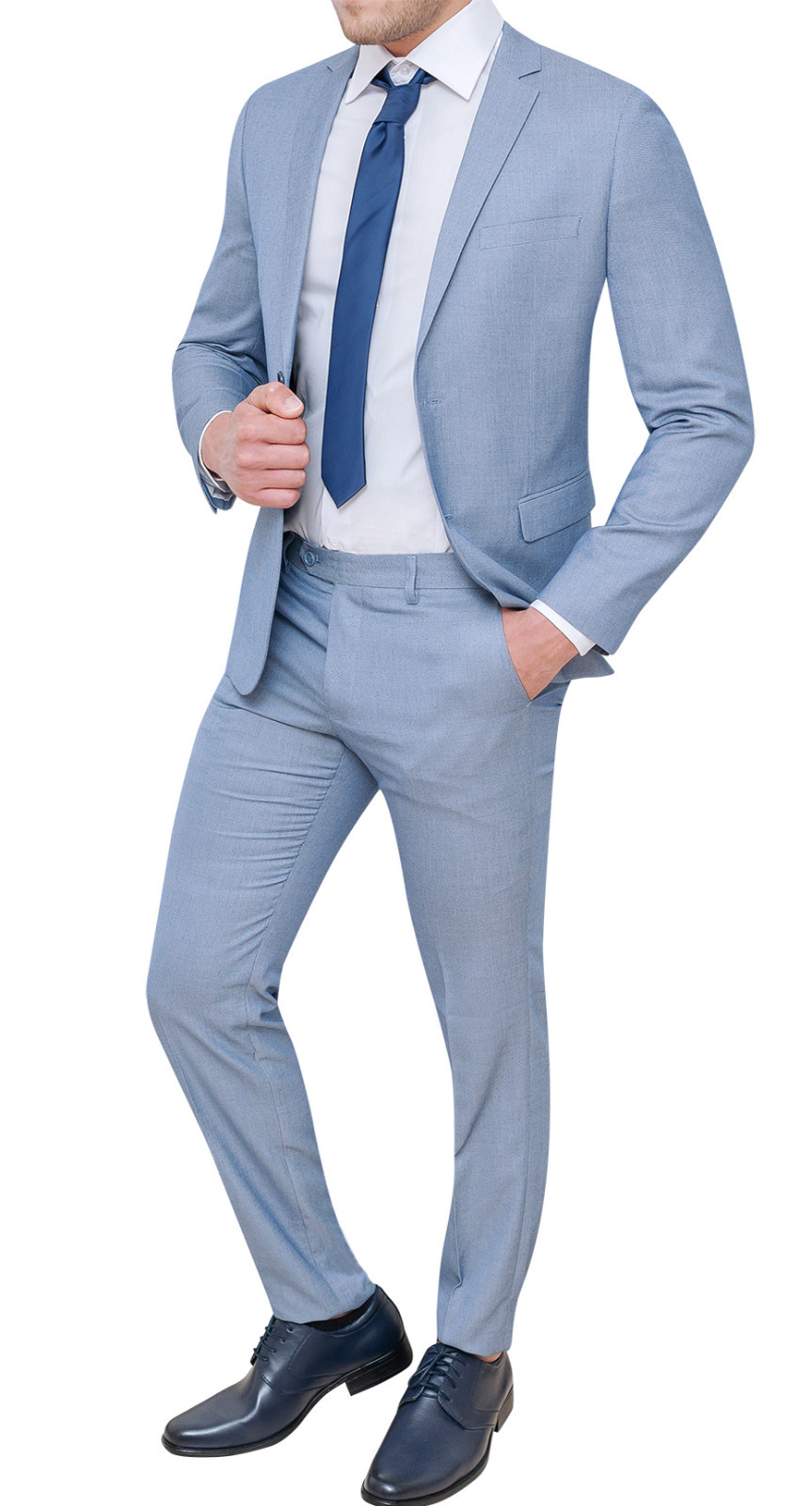 COMPLETO ABITO UOMO DIAMOND SARTORIALE CELESTE CHIARO VESTITO ELEGANTE  CERIMONIA
